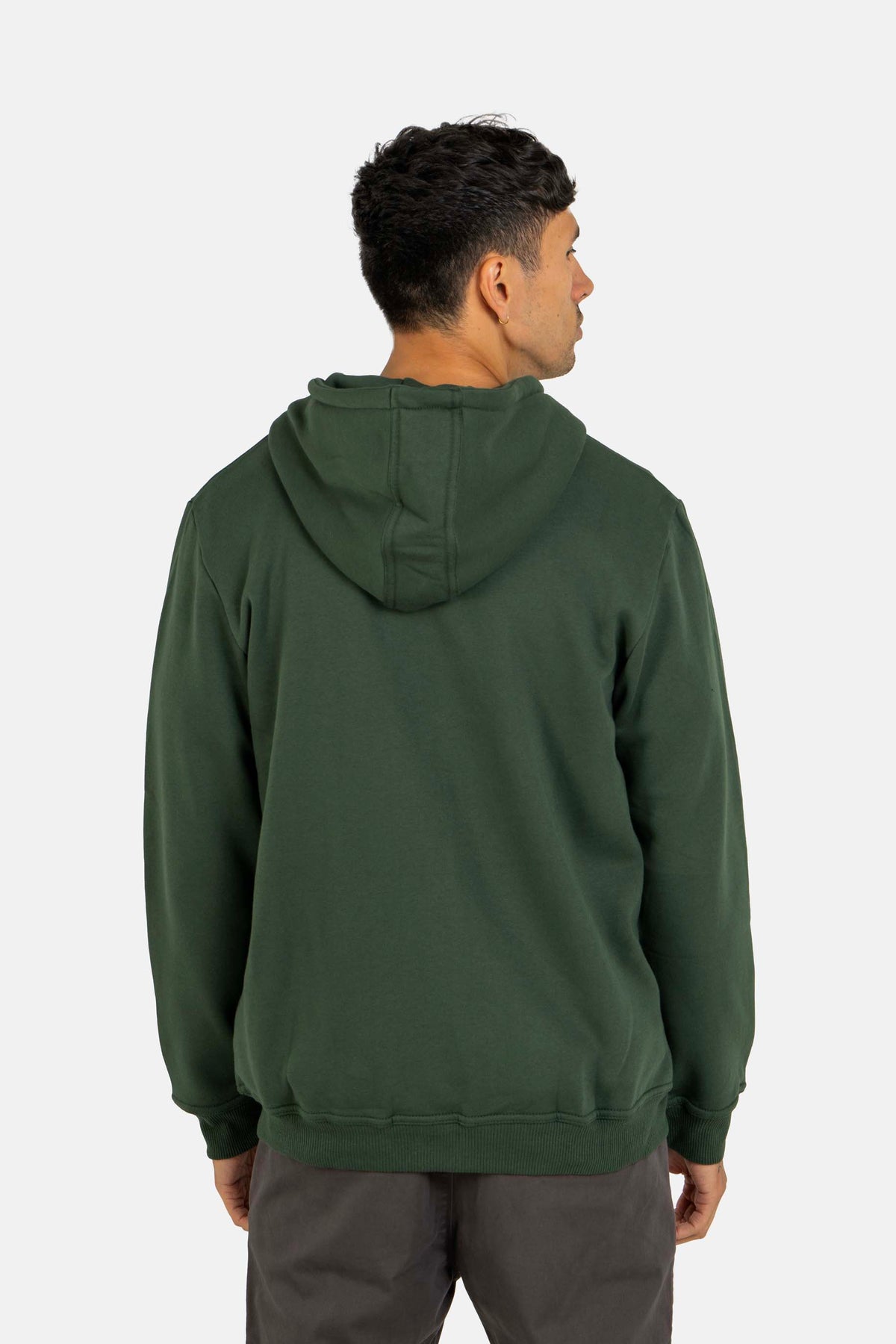 Staple Logo Zip Hoodie Forest Green
