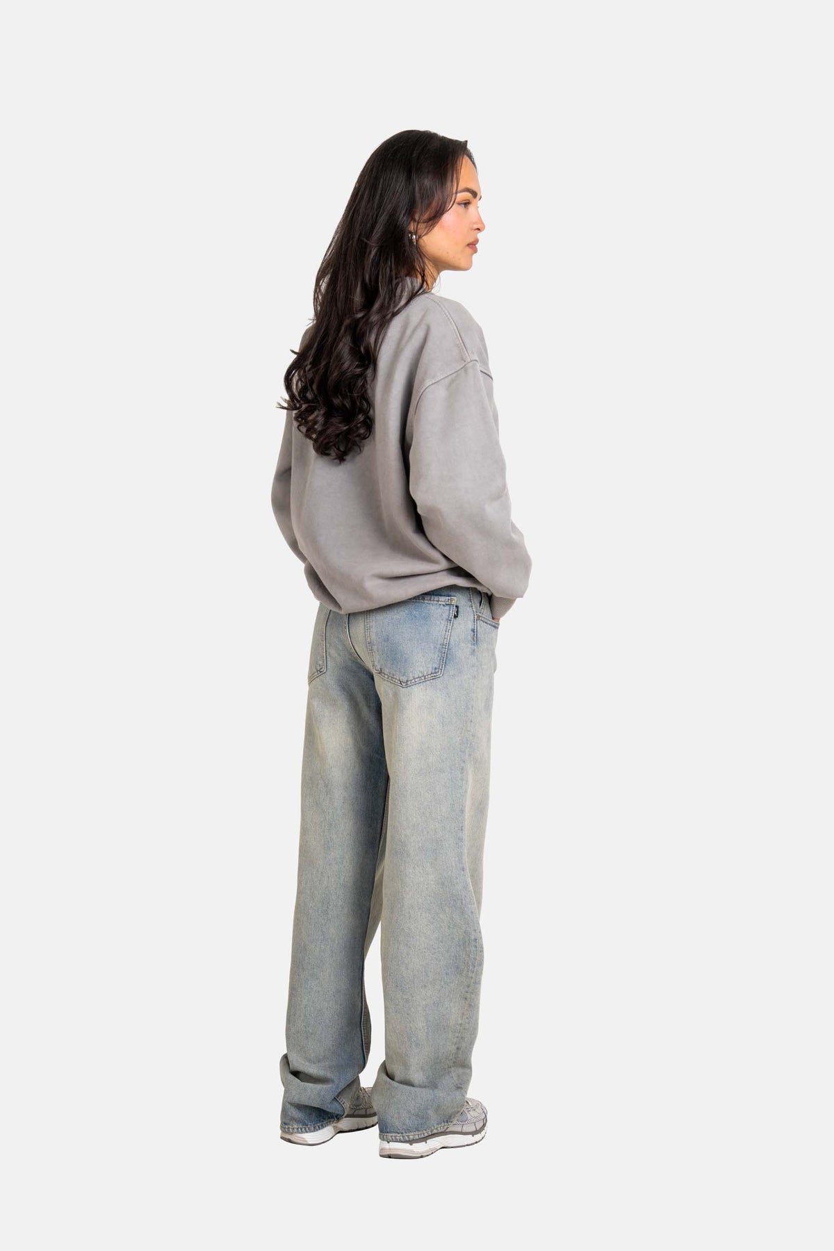 Women Crewneck Natural Green Fog