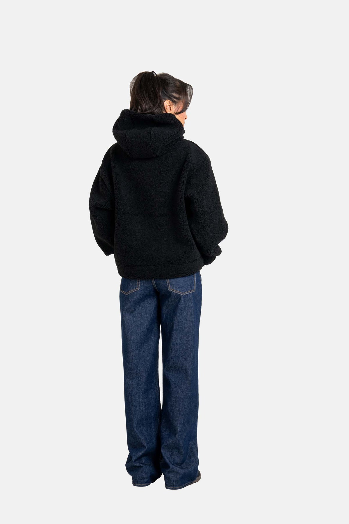 Women Soft Zip Hoodie Deep Black