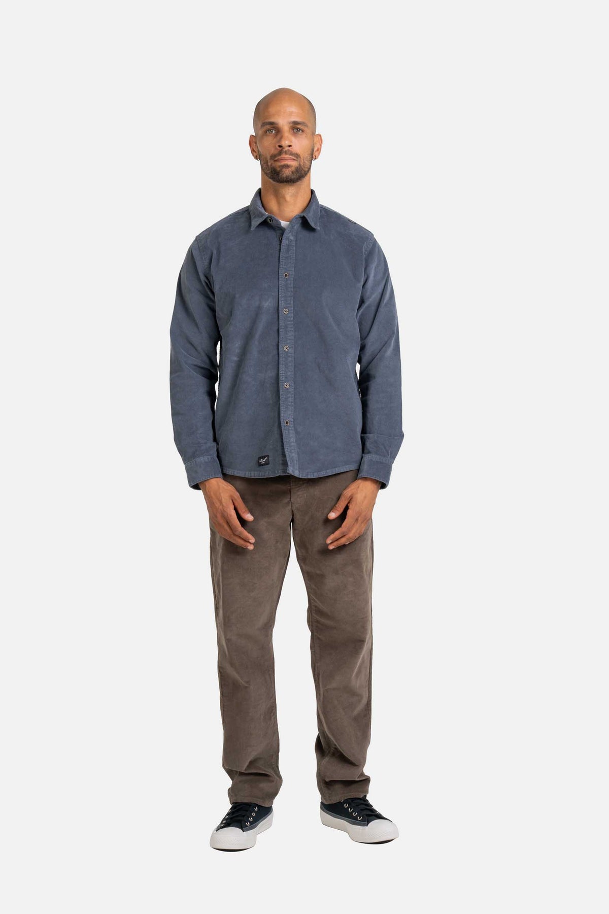 Strike Shirt Baby Cord Blue Grey