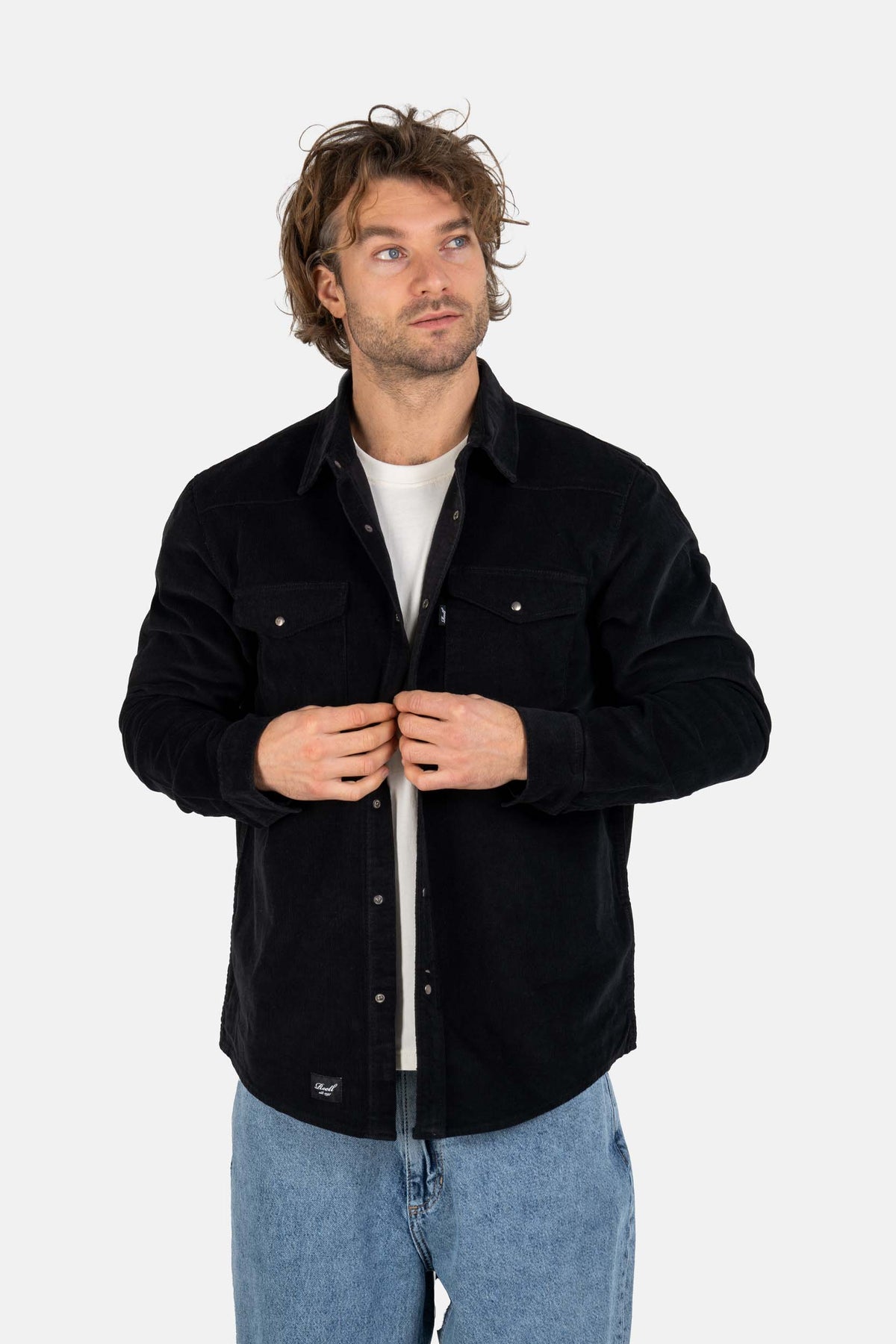 Western Cord Shirt Deep Black