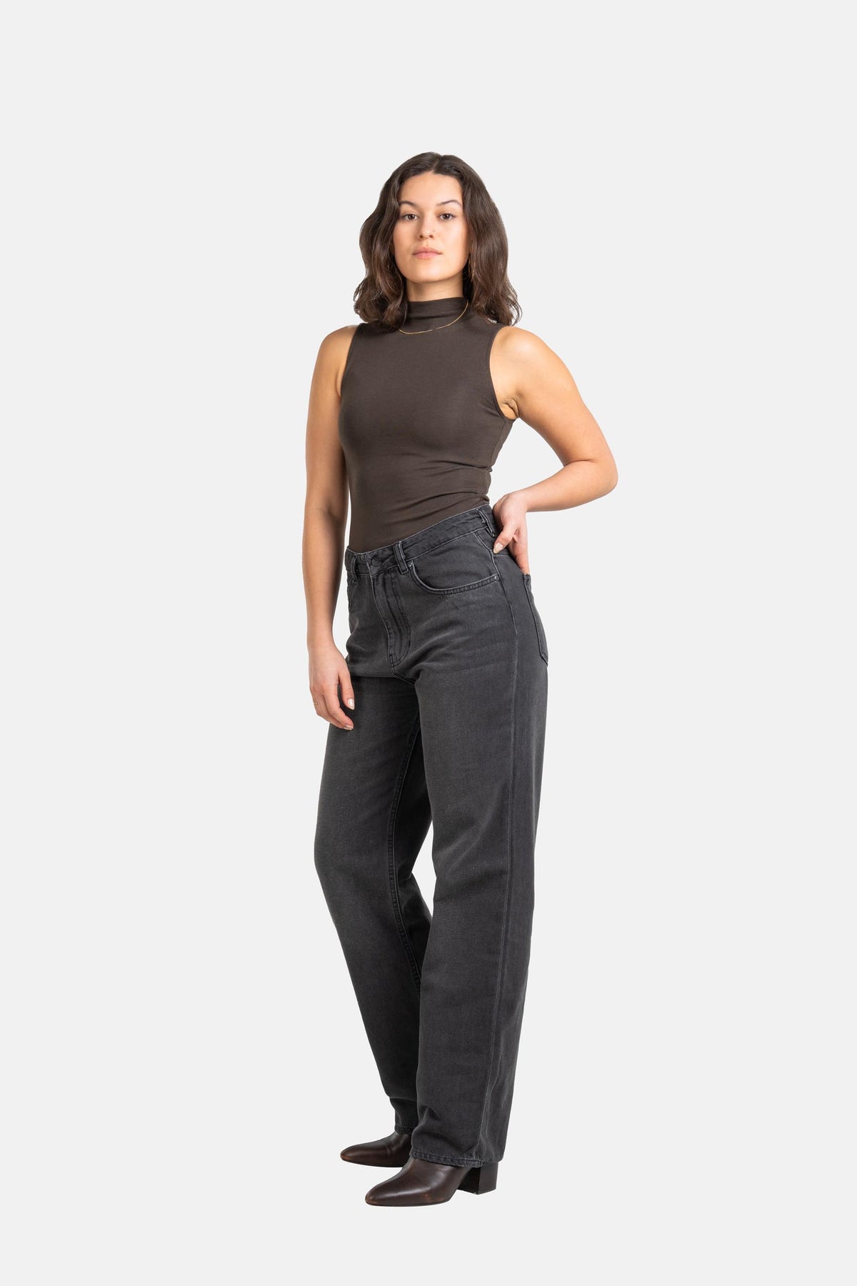 Women Betty Baggy Dark Grey Stone