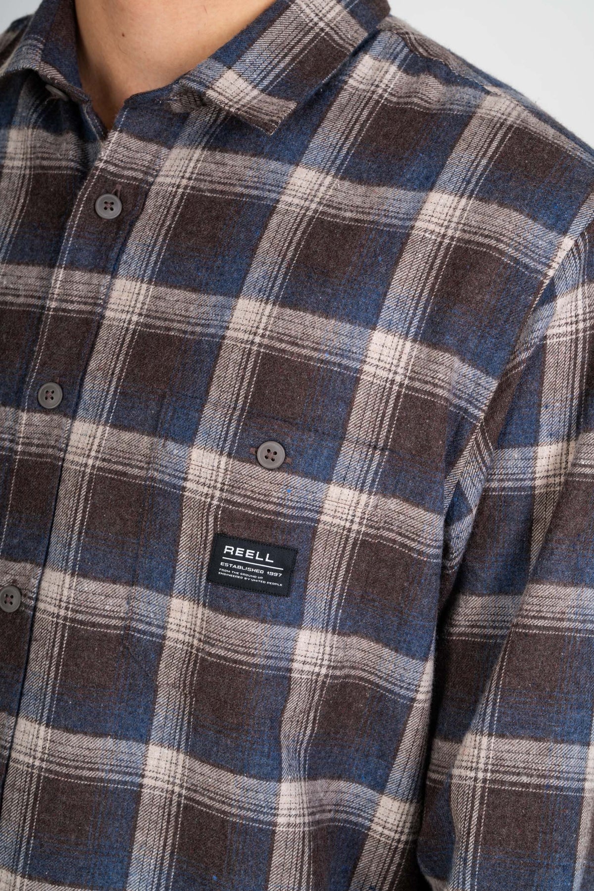 Alvar Check Shirt Blue/White/Brown