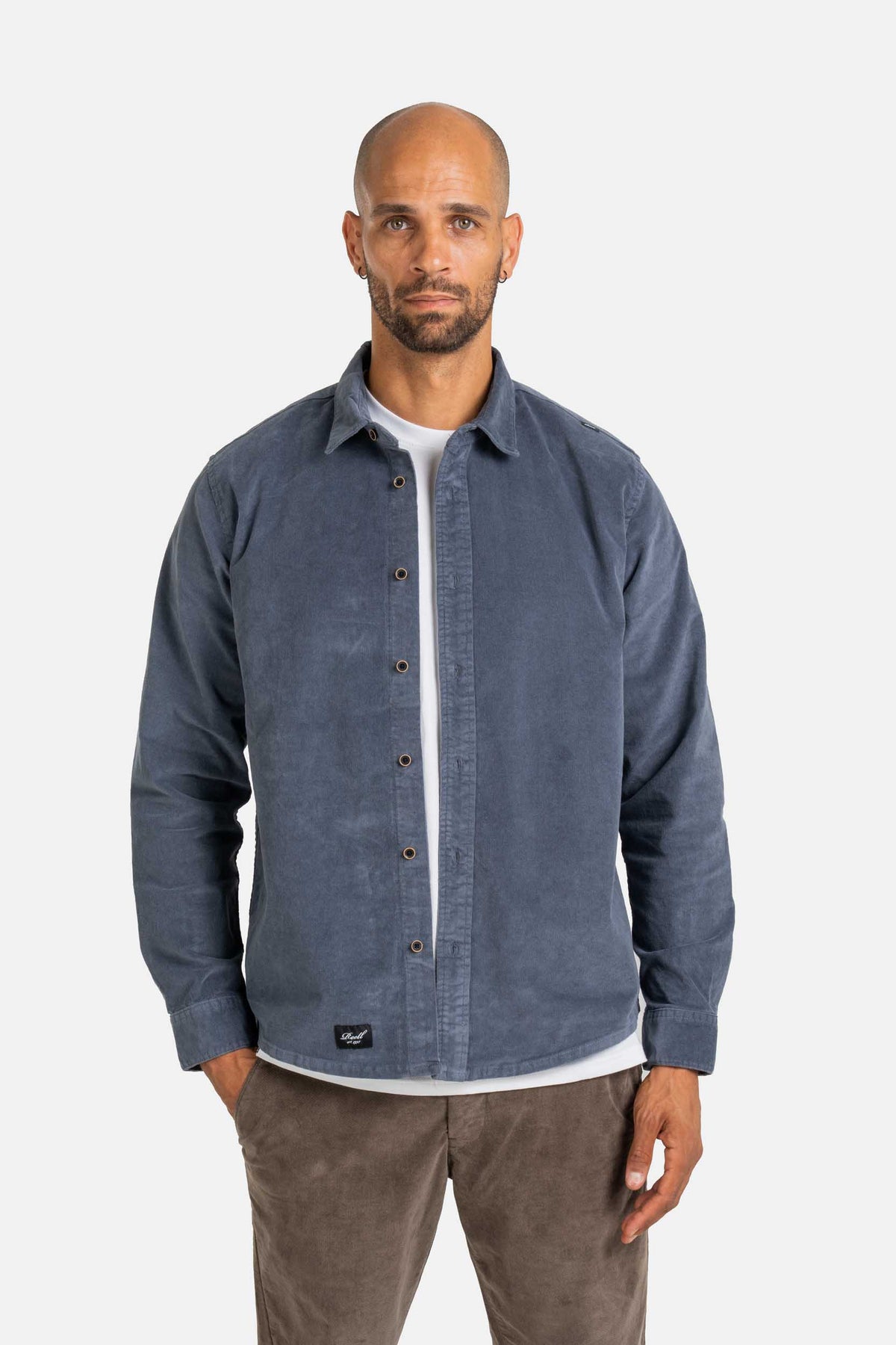 Strike Shirt Baby Cord Blue Grey